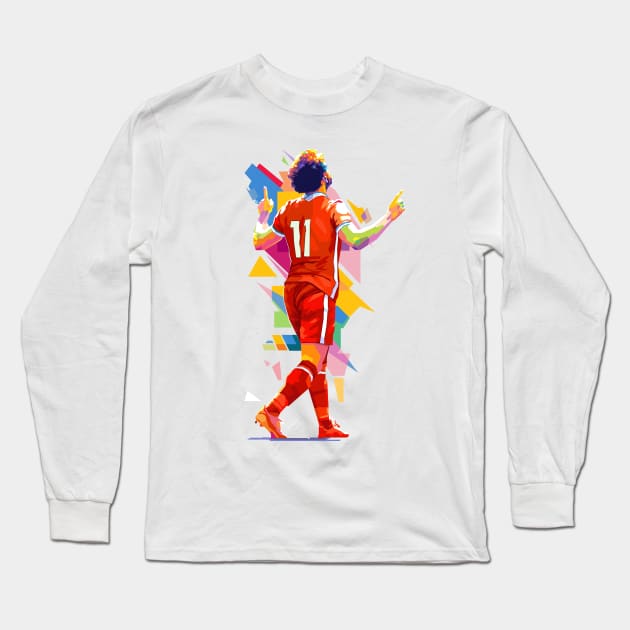 Salah goal celebration wpap style Long Sleeve T-Shirt by giltopann